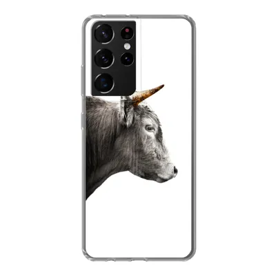 Produktbild von MuchoWow® Handyhülle Schutzhülle Hülle für Samsung Galaxy S21 Ultra Schottischer Highlander - Horn - Gold Silikon Softcase Handy Hülle - Mobiltelefon