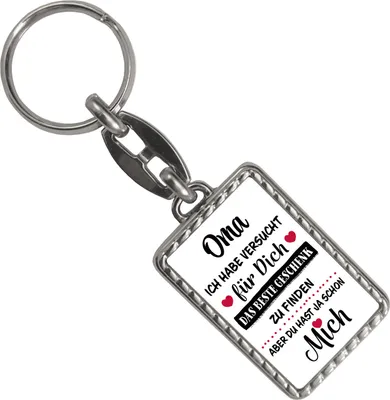 Produktbild von Oma - das beste Geschenk für dich bin ich Schlüsselanhänger mit Bordüre