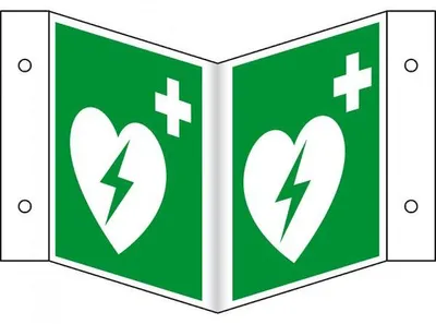 Produktbild von Dreifke® Schild I Rettungs-Nasenschild Automatisierter externer Defibrillator...