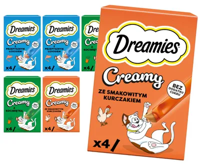 Produktbild von Dreamies Creamy 24x10g Cremige Leckerlis für Katzen, Geschmacksmischung