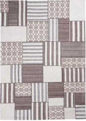 Image de Tapis kilim en laine fait main avec motifs géométriques