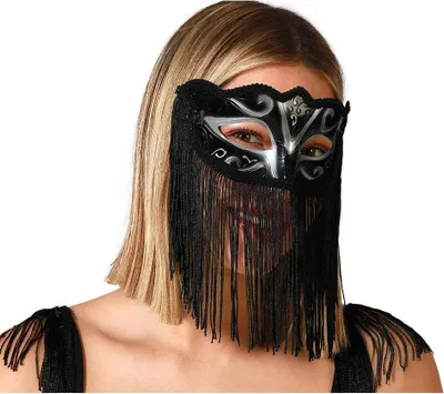 Produktbild von Atosa Fransenmaske Braun  Braun One Size