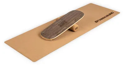 Obrázok produktu pre BoarderKING Balance Board Set, balančná doska pre deti a dospelých, vybavenie na tréning rovnováhy, balančná doska s valčekom a podložkou na balančnú dosku na surfovanie, drevená balančná doska pre tanečníkov a surferov