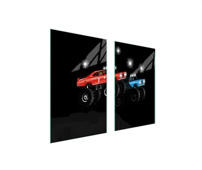 Produktbild von Herdabdeckplatten 2 teilig 75x52 Glaskeramikkochfeld Abdeckung Glas Schneidebrett Auto Schwarz