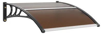 Produktbild von VEVOR Vordach Haustür 965 x 1017 mm Überdachung UF50+ PC-Sonnenschutzfolie Haustürvordach PC-Blatt + ABS-Halterung + Aluminium-Verbinder Pultvordach UV-beständig Haustürdach Pultbogenvordach