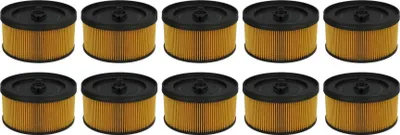 Produktbild von vhbw 10x Faltenfilter kompatibel mit Kärcher WD 5, WD 5.200M, WD 4.290, WD 4.500, WD 4.200, WD 4.250, WD 4 Staubsauger - Patronenfilter Gelb Schwarz