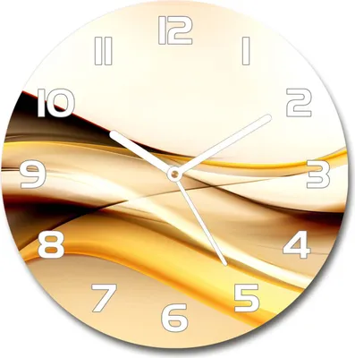Produktbild von Wanduhr aus Glas 30fi Glasbild Glasuhr Gehärtetes Glas - weisse-zeiger - Abstract waves