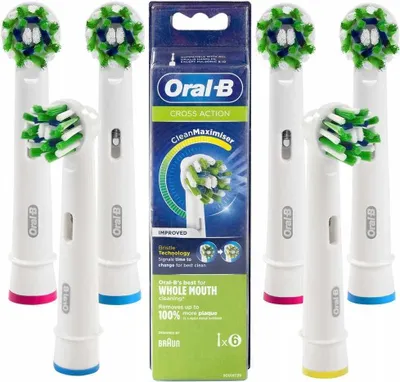 Produktbild von BRAUN ORAL-B CROSS ACTION Aufsteckbürsten 6 STÜCK, Ersatzbürsten Bürstenköpfe