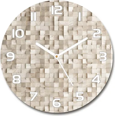 Produktbild von Wanduhr aus Glas 30fi Glasbild Glasuhr Gehärtetes Glas - weisse-zeiger - Wooden cubes
