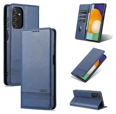 Produktbild von Galaxy M52 5G Leder Hülle, Klapphüllen Brieftasche Magnetverschluss Ständer Schutzhülle für Samsung Galaxy M52 5G Blau