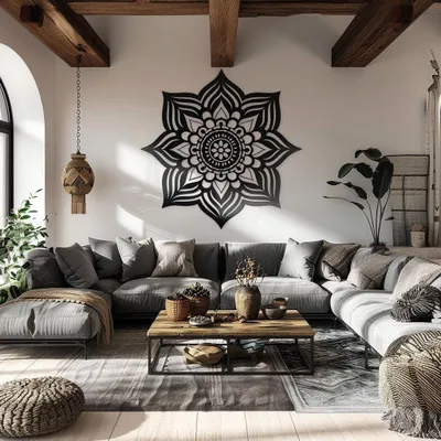 Boho-Halbmandala – Decords Wandtattoo, Produktansicht 1
