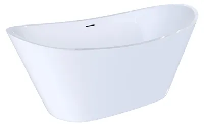 Produktbild von Duschspa 150x72cm freistehende ovale Acryl-Badewanne Bootform in Weiß mit Überlauf und vormontiertem Zubehör für Badezimmer