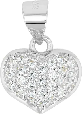 Produktbild von "Sua", 925/- Echt Silber Anhänger Herz mit Zirkonia, rhodiniert