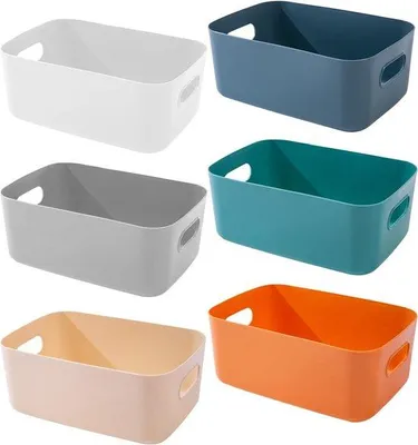 Image de Boîte de rangement en plastique, format pratique, plusieurs compartiments, idéale pour la cuisine (20,5 x 14 x 7 cm)