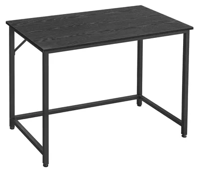 Immagine prodotto di Scrivania nera – Scrivania – Pannello di particelle di legno e acciaio – 50 x 100 x 75 cm