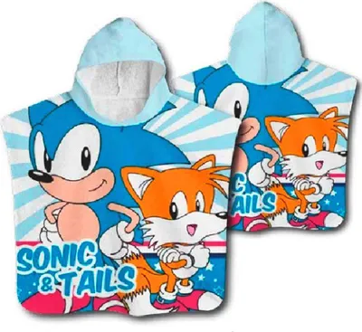 Produktbild von Sonic The Hedgehog Badeponcho Kinder Poncho mit Kapuze 50 x 100cm
