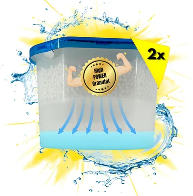 Produktbild von 2x 500ml Luftentfeuchter Granulat Raumentfeuchter für Keller Bad Zuhause Büro ohne Strom Feuchtigkeitsabsorber