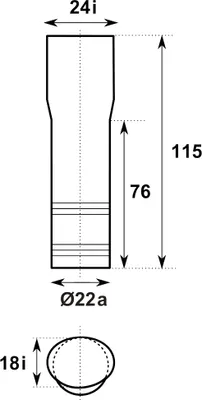 Produktbild von TG-Kunststoffe Übergangsstück von rund auf oval 115 mm Länge / Überlaufverbindung