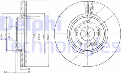 Produktbild von 2x DELPHI Bremsscheibe BG3978 für HONDA Accord VII Limousine (CL CN) 47 3mm