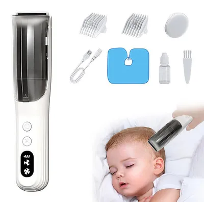 Produktbild von Baby Haarschneider, Baby Haarschneidemaschine, wasserdicht, geräuscharm, wiederaufladbar, Vakuum-Haarschneidemaschine für Kinder und Erwachsene