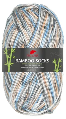 Produktbild von Pro Lana Bamboo Socks,vegane Sockenwolle,4-fädig,63% Polyacryl 30% Viskose 7% Polyester Elite 967 - beige/jeans color