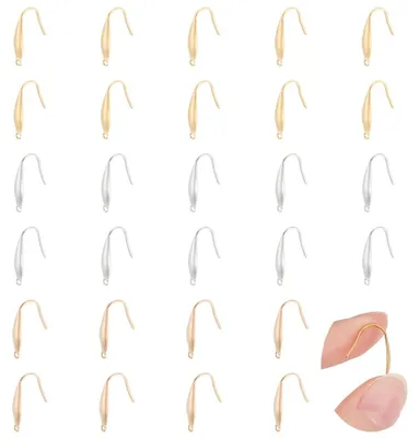 30 Stk. Ohrhaken aus Edelstahl, 3 Farben, 1,2 mm, 19,5 mm