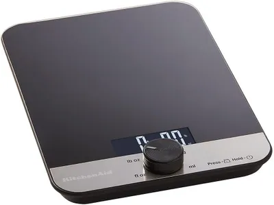 Produktbild von Digitale Küchenwaage aus Glas 5 kg, Flüssigkeitsmessung bis 5000 ml, LCD Display, Tara Funktion, Präzisionswaage für Küche