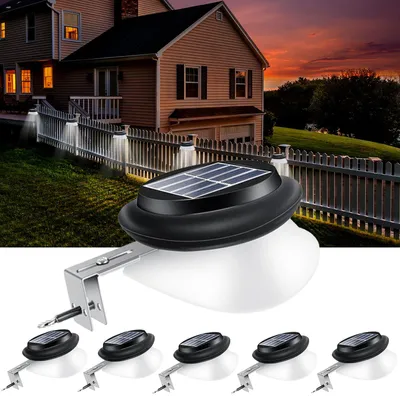 6er-Set Solarleuchten, 100 Lumen, IP55, kaltweiß, Außenbeleuchtung