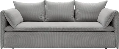 Produktbild von Sofa 3-Sitzer - Mit Schlaffunktion - Feincord - Grau - TEODORA