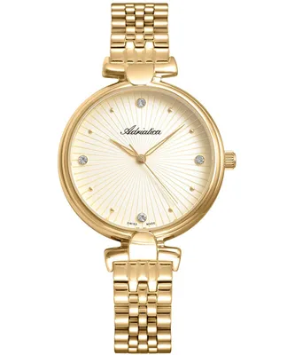 Produktbild von NEU ORIGINAL ADRIATICA Damenuhr A3530.1141Q Gold Zirkonia Swiss