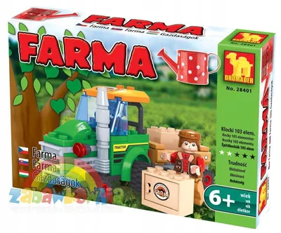 Produktbild von DROMADER FARMA Traktor 28401 Konstruktionsbausteine mit Anhänger