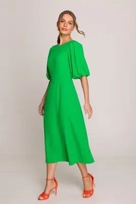 Produktbild von Stylove Midikleid für Frauen Shporiza S399 waldgrün L