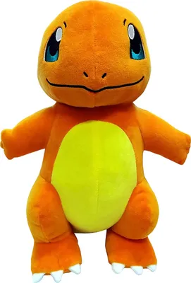 A plush toy of the Pokemon character Charmander is shown against a white background.