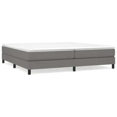 Image de Sommier à lattes de lit avec matelas Gris foncé 200x200cm Tissu