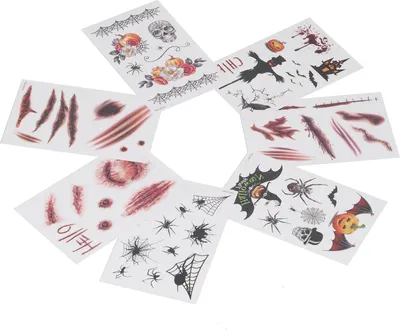 Image de 7pcs Fake Scars Tattoo Sticker Temporary Waterproof Zombie Makeup Tattoos for Halloween