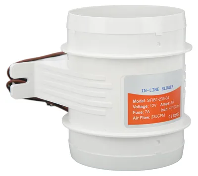 Image de Ventilateur de cale en ligne 4 pouces, 12 V CC, 235 CFM, à haut débit d'air, ventilateur électrique marin en ligne pour camping-cars, bateaux et yachts