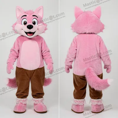 Produktbild von Rosa MASTICOT Cartoon-Wolf-Maskottchen "Say Wolf"