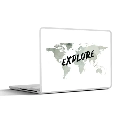 Produktbild von MuchoWow® Laptop Aufkleber Sticker Cover Weltkarte - Reisen - Weiß 36.5x27.5 cm - Laptop-Sticker