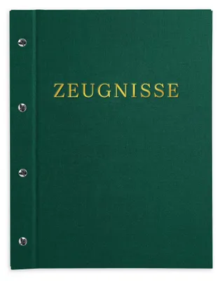 Produktbild von itenga Zeugnismappe A4 mit Schraubverschluss dunkelgrün - STOFFÜBERZUG