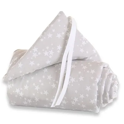 Produktbild von babybay Nestchen Piqué für Maxi, Boxspring und Comfort, perlgrau Sterne weiß
