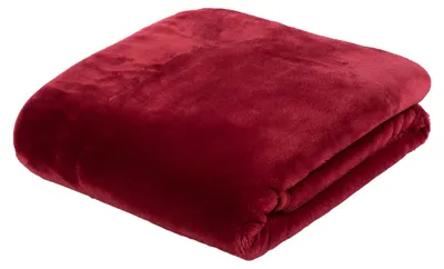 Produktbild von GÖZZE Premium Cashmere Feeling Wohndecke flauschige antistatische Mikrofaser-Kuscheldecke in Cashmere-Feeling Qualität Rot 220 x 240 cm
