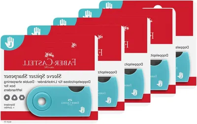 Productafbeelding van Puntenslijper Linkshandig - Slijper Kinderen - Potloden Slijpen - Ergonomisch Ontwerp - 5 Stuks - Turquoise