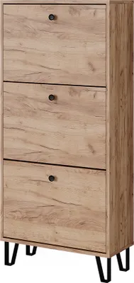 Produktbild von Schuhkipper Vicco Siri Goldkraft Eiche 130 x 60 cm mit 3 Klappschubladen, Model 51836