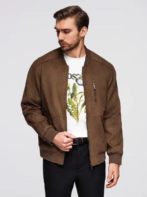 Obrázek produktu pro Ombre Clothing Pánský bomber Galloo hnědá L