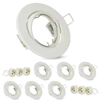 Immagine prodotto di ZMH set di 6 cornici da incasso bianco GU10 cornice per faretto da incasso con foro base diametro 50 mm faretto da incasso orientabile 30°spot per lampadine LED alogene