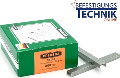 Produktbild von Prebena Klammern A08CRF A 80/08mm A2 rostfrei für 1XR-A16 1GP-A16 1GP-A25 KL-01 10M