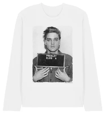 Immagine prodotto di Elvis Presley - Maglietta unisex da uomo/donna, maniche lunghe TV33186 (XXL) (Bianco)