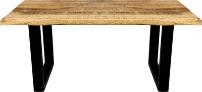Produktbild von Couchtisch Baumkante Mangoholz massiv Natur/Rau 100 x 55 U-Gestell schwarz NAYLA