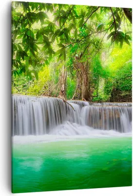 Produktbild von Bild auf Leinwand - Leinwandbild - Einteilig - Wasser Park Natur Landschaft - 50x70cm - Wand Bild - Wanddeko - Wandbilder - Leinwanddruck - Wanddekoration - Leinwand bilder - Wandbild - PA50x70-2502