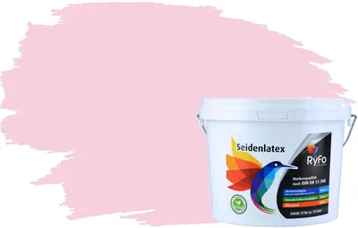 Produktbild von RyFo Colors Seidenlatex Trend Rottöne Hellrosa 3l  - bunte Innenfarbe, weitere Rot Farbtöne und Größen erhältlich